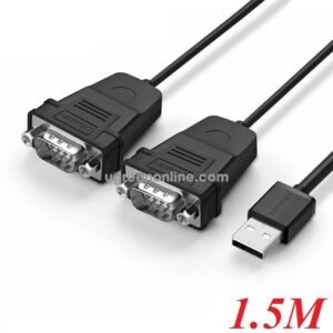 Ugreen USB 2.0 to 2xDB9 RS232 cable, 1.5m Prolfic Chipset (PL2303)