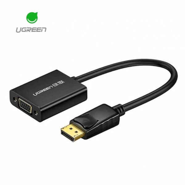 Ugreen DP Male to VGA Female Converter cable, support ATI Eyefinity - Black color, 18cm, Aluminum al