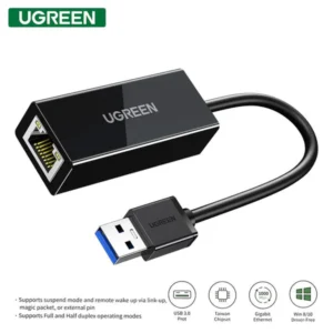 Ugreen USB3.0 Giga Lan Card--ABS case Black