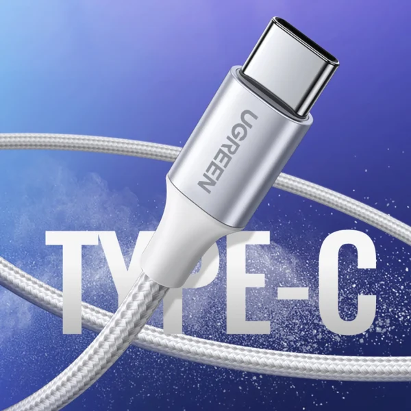 UGREEN 60131 US288 USB-C TO USB A 2.0 1M WHITE MALE CABLE (BRAIDED) - Image 2