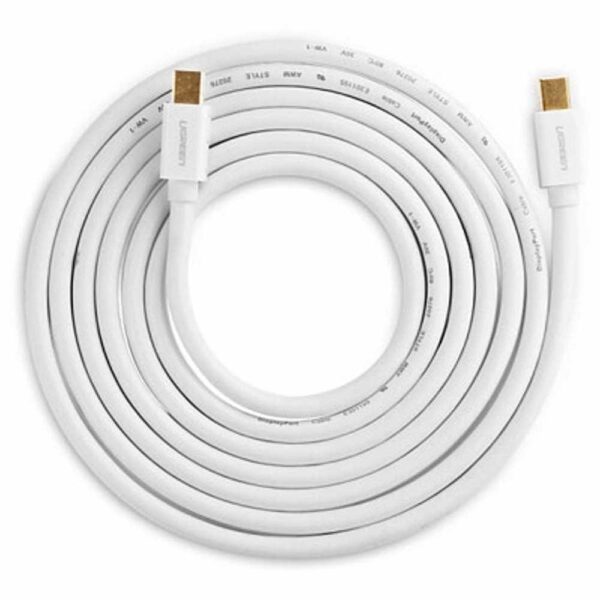 Ugreen Mini Dp Male To Male Cable, 2M, 4K White ** MD111-10429 - Image 4