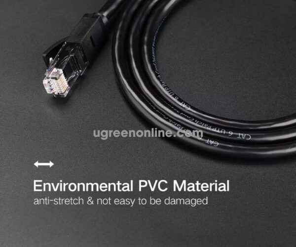Ugreen 3m CAT 6 UTP Cable Round type - Black - Image 4