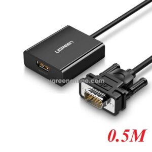 Ugreen VGA+Audio+power to HDMI converter Black, 1080p, 30cm,Micro USB power cable: 1m, audio cable: