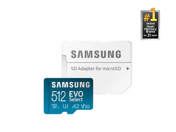 SAMSUNG EVO Select Micro SD-Memory-Card + Adapter, 512GB microSDXC 130MB MB-ME512KA