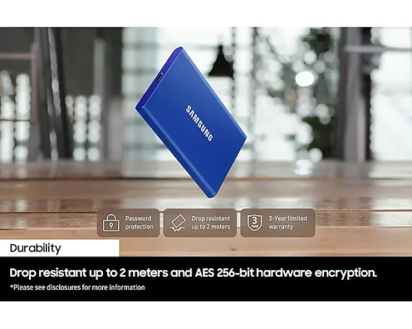 SAMSUNG T7 PORTABLE SSD 1TB INDIGO BLUE - Image 3