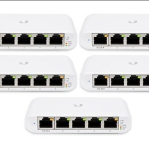 Ubiquiti USW-Flex-Mini-5 UniFi Compact 5Port Gigabit Desktop Switch, 5-pack