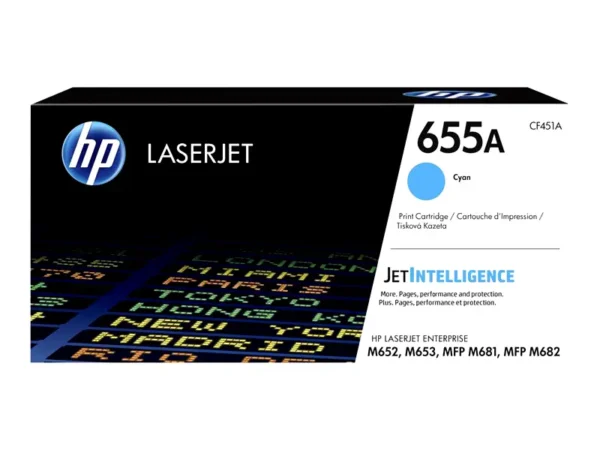Hp CF451A 655A Cyan LaserJet Toner Cartridge