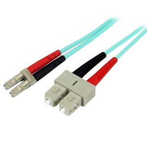 Startech.Com A50FBLCSC2 2M 10 GB AQUA MM FIBER PATCH CABLE LC/SC