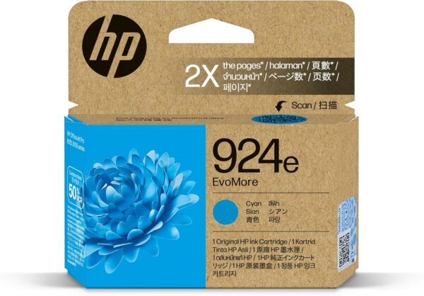 Hp 4K0U7NA HP 924E EVOMORE CYAN ORIGINAL INK CRTG