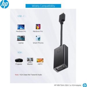 HP N9K76AA HP USB-C to VGA Adapter-WW