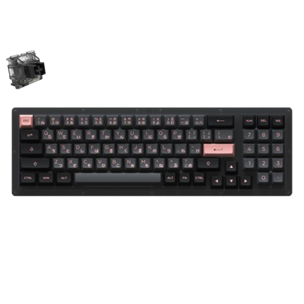 AKKO Keyboard RGB Hotswap - ACR98 Mini Combo (CS Jelly Black + Black & Pink)