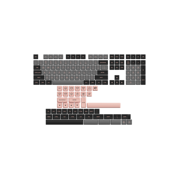 AKKO Keycap - ASA Low Profile - Black & Pink (155pcs)