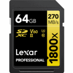 64GB - Lexar® Professional 1800x SDXC™ UHS-II Card GOLD Series