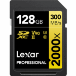128GB - Lexar® Professional 2000x SDHC™/SDXC™ UHS-II Card GOLD Series