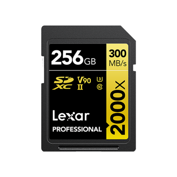 256GB - Lexar® Professional 2000x SDHC™/SDXC™ UHS-II Card GOLD Series