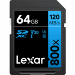 64GB - Lexar® High-Performance 800x SDHC™/SDXC™ UHS-I Card BLUE Series
