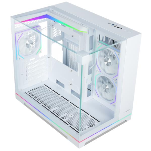 Tecware VX Prism M TG Matx Case w/ 3 x ARGB Fans (White)