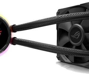 ASUS ROG RYUO 120 RGB AIO Liquid CPU Cooler 120mm Radiator 120mm 4 Pin PWM Fan with Livedash OLED Pa