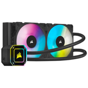 Corsair iCUE H100i Elite CAPELLIX RGB Watercooler, 240mm Radiator, 2 x ML120 RGB PWM Fans