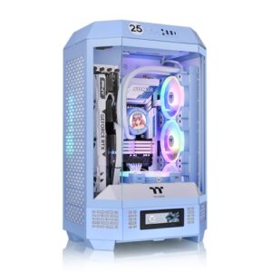 THERMALTAKE CA-1Y4-00SFWN-00 THE TOWER 300 MATX CASE WITH TG - HYDRANGEA BLUE