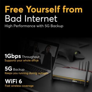 PEPLINK B-ONE-5GN-T-PRM Peplink B One 5G - Gigabit Dual WAN Cellular WiFi Router for Wireless Internet