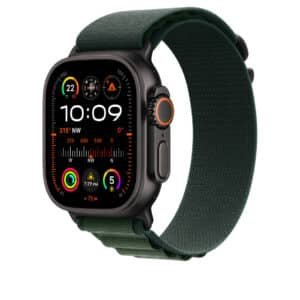 APPLE MYPQ3FE/A 49mm Dark Green Alpine Loop -Small - Black Titanium Finish