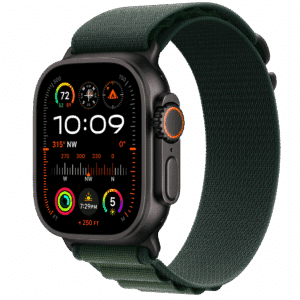 APPLE MYPR3FE/A 49mm Dark Green Alpine Loop -Medium - Black Titanium Finish