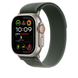 APPLE MXTN3FE/A 49mm Green Trail Loop - S/M - Natural Titanium Finish