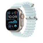 APPLE MXTF3FE/A 49mm Ice Blue Ocean Band - Natural Titanium Finish