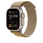 APPLE MXN13FE/A 49mm Tan Alpine Loop -Small - Natural Titanium Finish