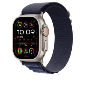 APPLE MXN03FE/A 49mm Navy Alpine Loop -Large - Natural Titanium Finish