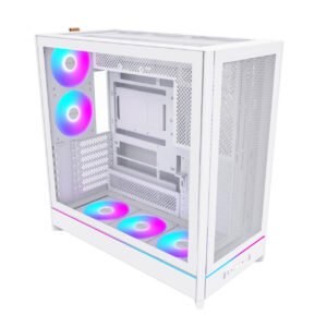 MONTECH HS01 Pro White (Mesh Front 5 Fan ARGB)-MNT-HS01 Pro White