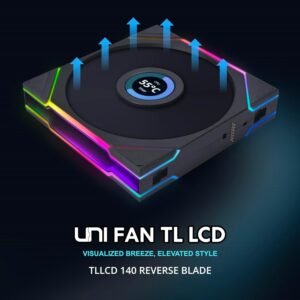 Lian-Li UNI FAN TL 140mm Reverse Blade ARGB PWM Case Fan - Black