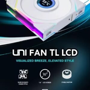Lian-Li UNI FAN TL LCD 140 Reverse White Single Pack 14RTLLCD1W LL 4053