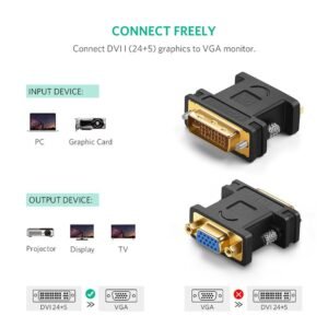 Dvi 24+5 Male To Vga Female Adaptor Gold Plated 20122