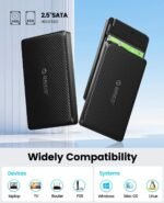Orico 1) 2.5'' USB-C SATA Ⅲ hard drive external enclosure 2) Support 2.5‘’ SATA HDD/SSD with thickne