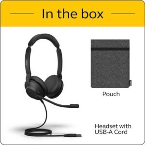 Jabra Evolve2 30 MS Wired Headset, USB-A, Stereo, Black – Lightweight, Portable 23089-999-979
