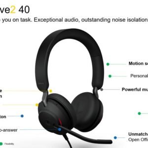 Jabra Evolve2 40 SE Wired Stereo Headset - Binaural - USB Type A
