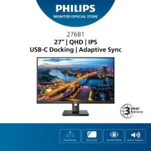 Philips 276B1/69 27-Inch LCD Monitor with USB-C Dock and Height Adjustable