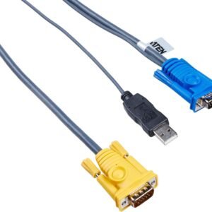6M USB KVM Cable with 3 in 1 SPHD and built-in PS/2 to USB converter
