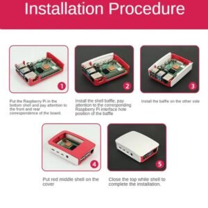 RASPBERRY-PI PI4B_CASE_RED/WHITE
