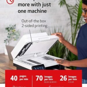 Canon imageCLASS MF445dw - A4 All-in-One Duplex Laser Monochrome Beam Printer. Print, Scan, Copy and Fax. 2-Sided printing. Ethernet, USB 2.0 and Wi-Fi. Apple Airprint? and Mopria? Print. White color