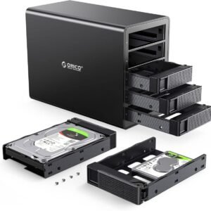 Orico 5-bay 2.5"&3.5" External Hard Drive Enclosure, TYPE C 10GBps 1) Material: Aluminum Alloy 2) Co
