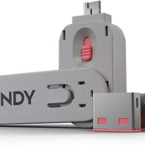 Lindy USB Port Blocker - Pack of 4, Red (40450)