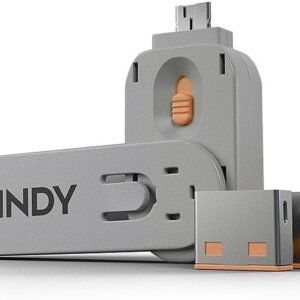 LINDY 4X USB PORT LOCK AND 1 KEY ORANGE
