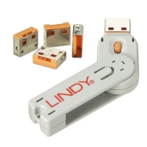 Lindy 40623 USB Port Blocker Key ORANGE | 40623