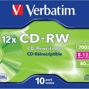 Verbatim 43148 CD-Rewritable - CD-RW Scratch Resistant, 700MB, 12 x Speed - (Pack of 10)