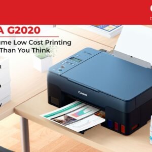 Canon PIXMA G2020 - A4 All-in-One Refillable Ink Tank Color Printer. Print, Scan and Copy. USB 2.0. Black color