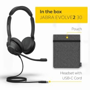 Jabra EVOLVE 30 II Wired Stereo Headset - Black - Binaural - USB Type C
