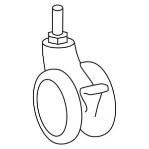 Ergotron 625-067-062-00 Hardware, Caster, 4", Twin Wheel, Locking, w/Dry Thread Lock, Bright White